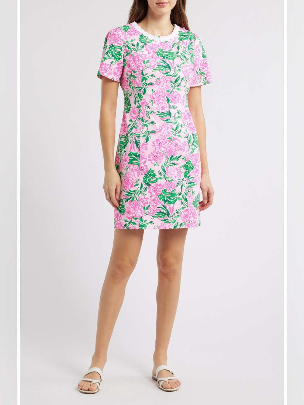 LILLY PULITZER mila stretch Sheath Dress Conch shell pink koala la la Size 8